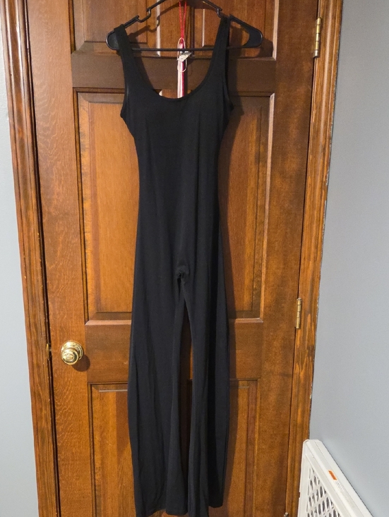 Pants - Black Sleeveless Wide-Leg Jumpsuit